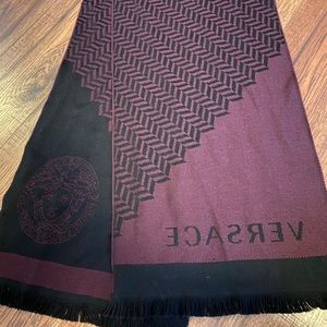 Versace plum and black colour scarf